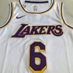 NBA 6 James Lakers authentique Maillot blanc